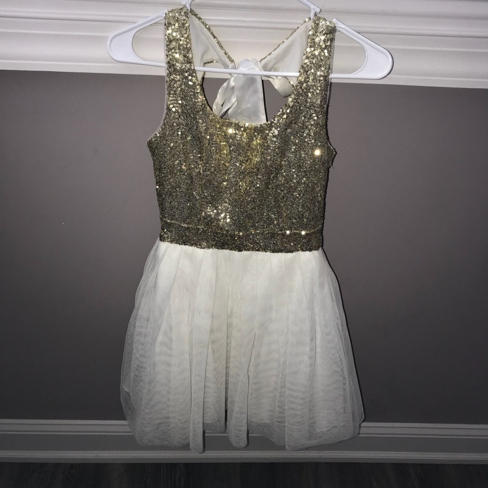White and gold dress